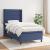 Pat box spring cu saltea, albastru, 100x200 cm, textil GartenMobel Dekor