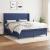 Pat continental cu saltea, albastru, 160x200cm, material textil GartenMobel Dekor