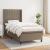 Pat box spring cu saltea, gri taupe, 90x190 cm, textil GartenMobel Dekor