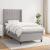 Pat box spring cu saltea, gri deschis, 90x200 cm, textil GartenMobel Dekor