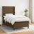 Pat box spring cu saltea, maro închis, 100x200 cm, textil GartenMobel Dekor