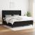 Pat box spring cu saltea, negru, 200x200 cm, textil GartenMobel Dekor