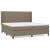 Pat box spring cu saltea, gri taupe, 200x200 cm, textil GartenMobel Dekor