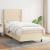 Pat box spring cu saltea, crem, 80x200 cm, textil GartenMobel Dekor