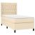 Pat box spring cu saltea, crem, 90x190 cm, textil GartenMobel Dekor