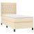 Pat box spring cu saltea, crem, 90x200 cm, textil GartenMobel Dekor