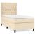 Pat box spring cu saltea, crem, 100x200 cm, textil GartenMobel Dekor