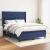 Pat box spring cu saltea, albastru, 140x200 cm, textil GartenMobel Dekor