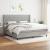 Pat box spring cu saltea, gri deschis, 200x200 cm, textil GartenMobel Dekor