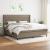 Pat box spring cu saltea, gri taupe, 200x200 cm, textil GartenMobel Dekor