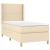 Pat box spring cu saltea, crem, 90x200 cm, textil GartenMobel Dekor
