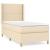 Pat box spring cu saltea, crem, 90x200 cm, textil GartenMobel Dekor