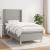 Pat box spring cu saltea, gri deschis, 100x200 cm, textil GartenMobel Dekor