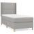 Pat box spring cu saltea, gri deschis, 100x200 cm, textil GartenMobel Dekor