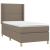 Pat box spring cu saltea, gri taupe, 100x200 cm, textil GartenMobel Dekor