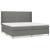 Pat box spring cu saltea, gri închis, 200x200 cm, textil GartenMobel Dekor