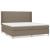 Pat box spring cu saltea, gri taupe, 200x200 cm, textil GartenMobel Dekor