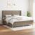 Pat box spring cu saltea, gri taupe, 200x200 cm, textil GartenMobel Dekor