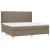 Pat box spring cu saltea, gri taupe, 200x200 cm, textil GartenMobel Dekor