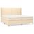 Pat box spring cu saltea, crem, 200x200 cm, textil GartenMobel Dekor