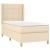 Pat box spring cu saltea, crem, 90x200 cm, textil GartenMobel Dekor