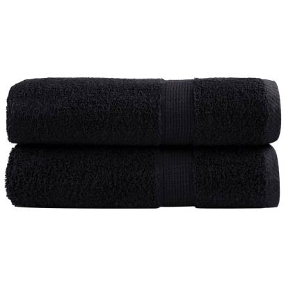 Prosoape de mâini premium SOLUND 2 buc. negru 50x100 cm 600 gsm GartenMobel Dekor