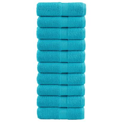 Prosoape oaspeți premium SOLUND 10 buc turcoaz 30x50 cm 600 gsm GartenMobel Dekor
