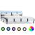 Cadru de pat cu LED, alb, 160 x 200 cm, piele artificială GartenMobel Dekor
