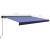 Copertină manuală tip casetă, albastru și alb, 450 x 300 cm GartenMobel Dekor