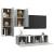 Set de dulapuri TV, 4 piese, gri beton, lemn prelucrat GartenMobel Dekor