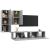 Set de dulapuri TV, 4 piese, gri beton, lemn prelucrat GartenMobel Dekor