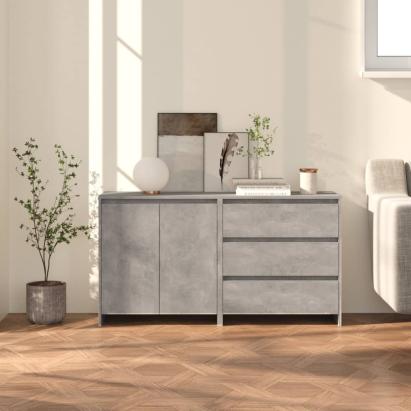 Servante, 2 piese, gri beton, lemn prelucrat GartenMobel Dekor