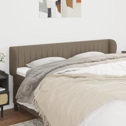 Tăblie de pat cu aripioare gri taupe 163x23x78/88 cm textil GartenMobel Dekor
