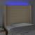 Tăblie de pat cu LED, crem, 83x16x118/128 cm, textil GartenMobel Dekor