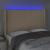 Tăblie de pat cu LED, crem, 147x16x118/128 cm, textil GartenMobel Dekor