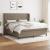 Pat continental cu saltea, gri taupe, 180x200 cm, textil GartenMobel Dekor