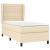 Pat box spring cu saltea, crem, 100x200 cm, textil GartenMobel Dekor