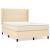 Pat box spring cu saltea, crem, 140x200 cm, textil GartenMobel Dekor