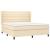 Pat box spring cu saltea, crem, 160x200 cm, material textil GartenMobel Dekor