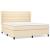 Pat box spring cu saltea, crem, 160x200 cm, material textil GartenMobel Dekor