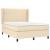 Pat box spring cu saltea, crem, 140x200 cm, textil GartenMobel Dekor
