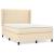 Pat box spring cu saltea, crem, 140x200 cm, textil GartenMobel Dekor