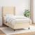 Pat box spring cu saltea, crem, 100x200 cm, textil GartenMobel Dekor