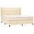 Pat box spring cu saltea, crem, 160x200 cm, material textil GartenMobel Dekor