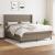 Pat continental cu saltea, gri taupe, 180x200 cm, textil GartenMobel Dekor