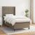 Pat box spring cu saltea, gri taupe, 80x200 cm, textil GartenMobel Dekor