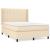 Pat box spring cu saltea, crem, 140x200 cm, textil GartenMobel Dekor