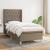 Pat box spring cu saltea, gri taupe, 80x200 cm, textil GartenMobel Dekor