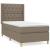 Pat box spring cu saltea, gri taupe, 80x200 cm, textil GartenMobel Dekor