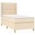 Pat box spring cu saltea, crem, 80x200 cm, textil GartenMobel Dekor